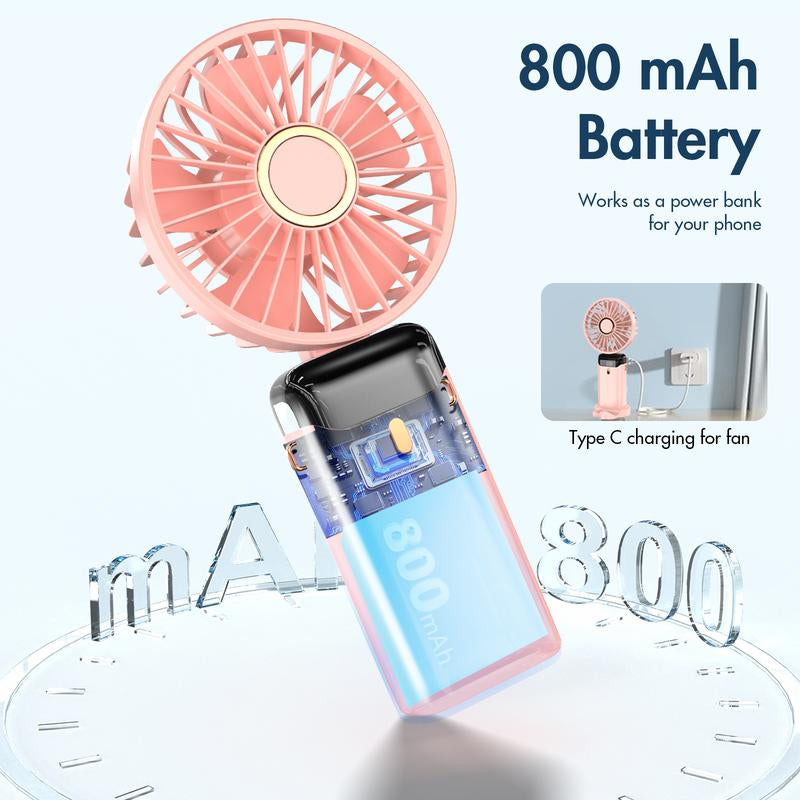 SPOVEN Portable Handheld Fan – Mini, Foldable, USB Rechargeable, Ideal for Travel & Outdoor Activities