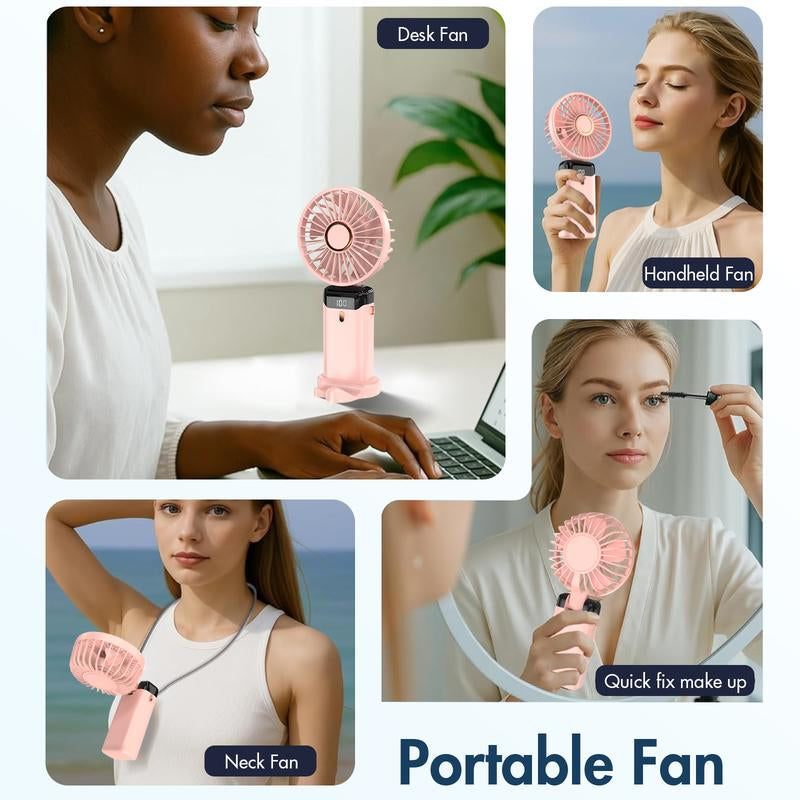 SPOVEN Portable Handheld Fan – Mini, Foldable, USB Rechargeable, Ideal for Travel & Outdoor Activities