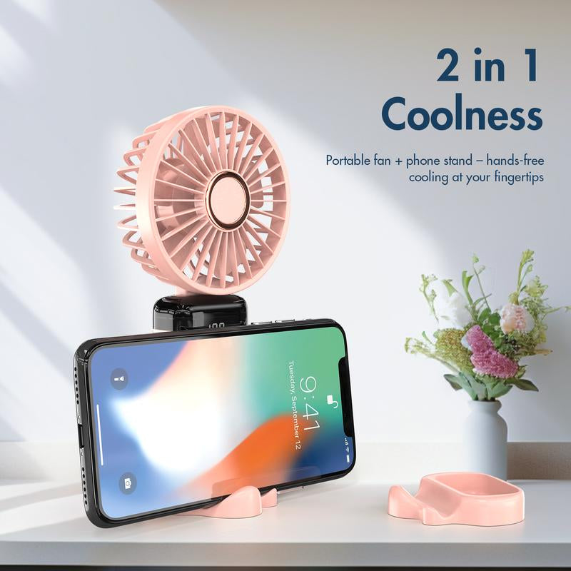 SPOVEN Portable Handheld Fan – Mini, Foldable, USB Rechargeable, Ideal for Travel & Outdoor Activities